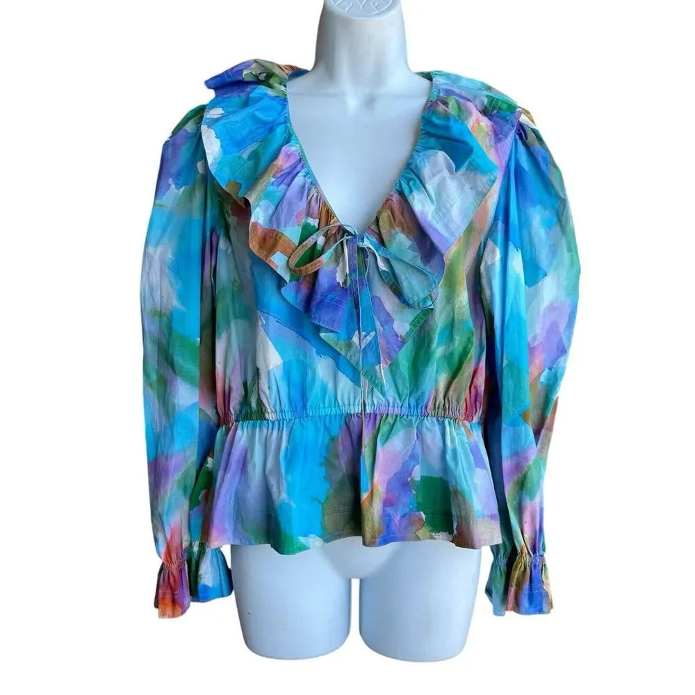 Marie Oliver Multicolor Ruffle Blouse - Picture 3 of 6